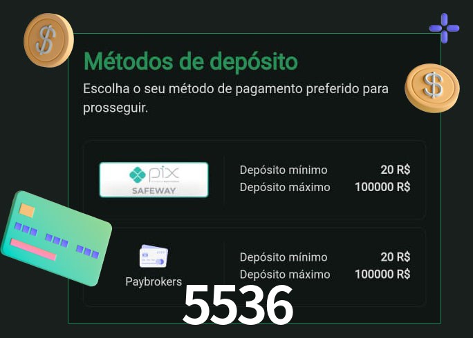 O cassino 5536 oferece uma grande variedade de métodos de pagamento